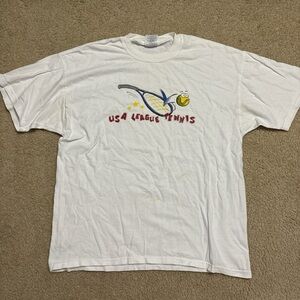 Vintage USA League Tennis White T-Shirt